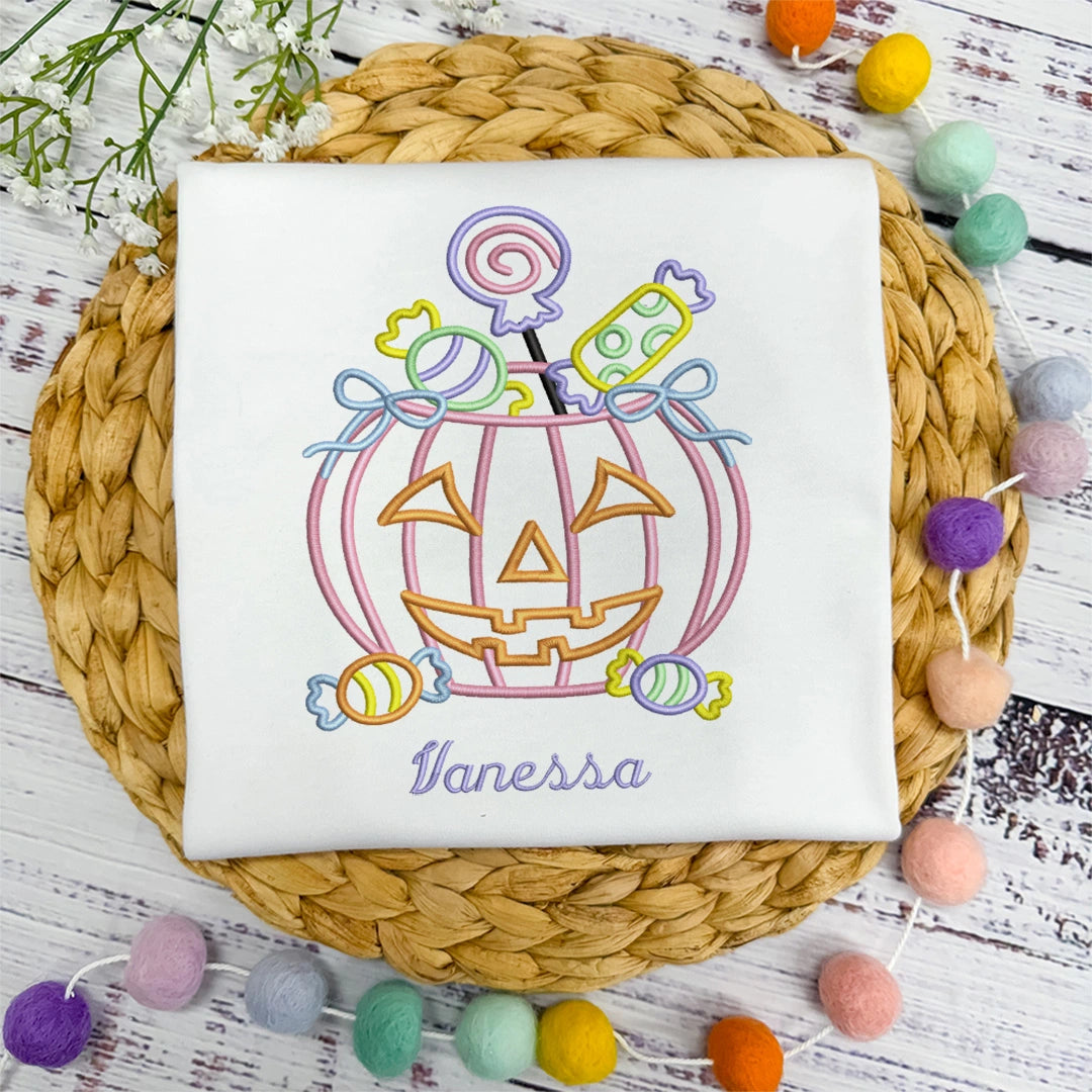 Pumpkin Candy Bucket Top - Petite & Sassy Designs
