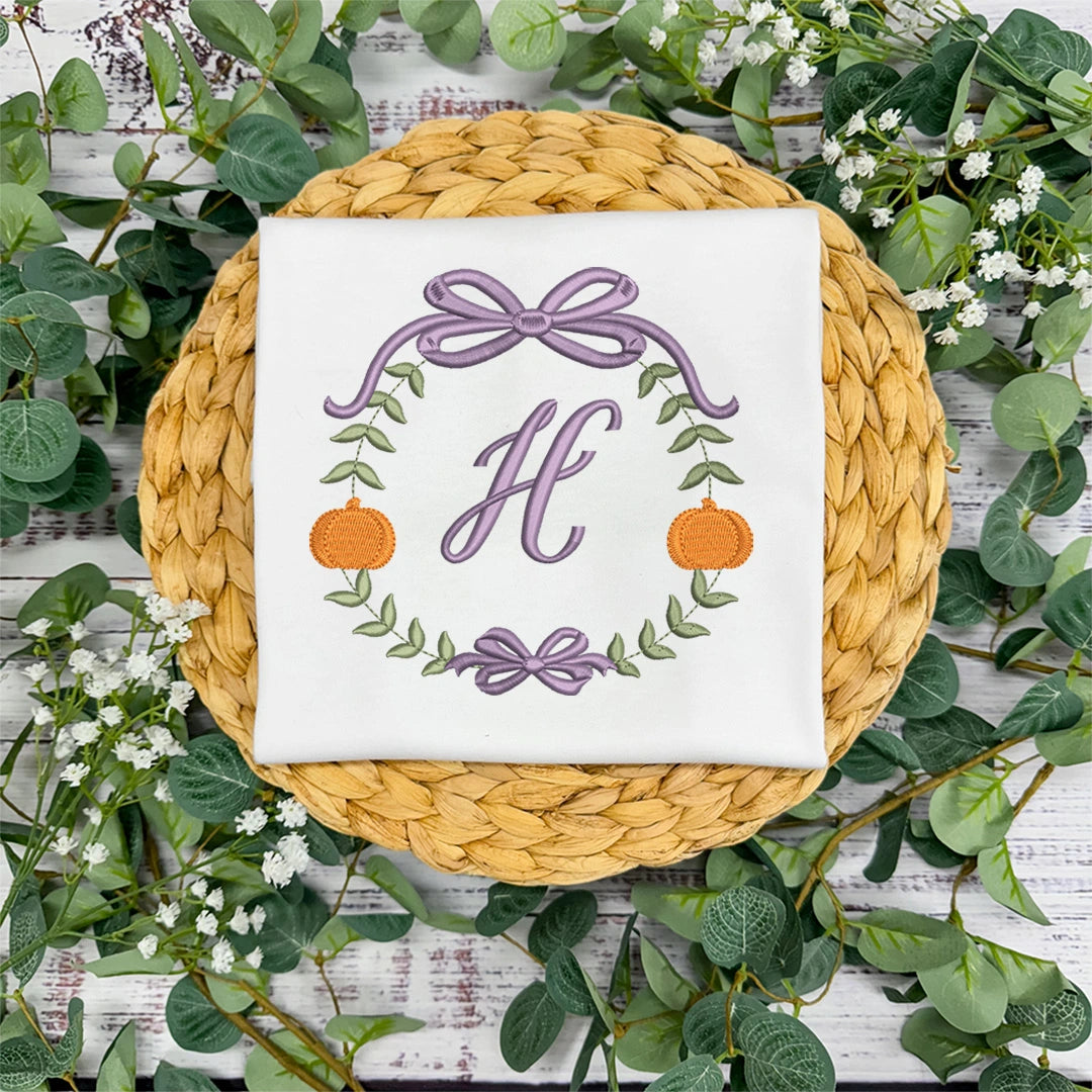 Pumpkin Monogram Frame - Petite & Sassy Designs