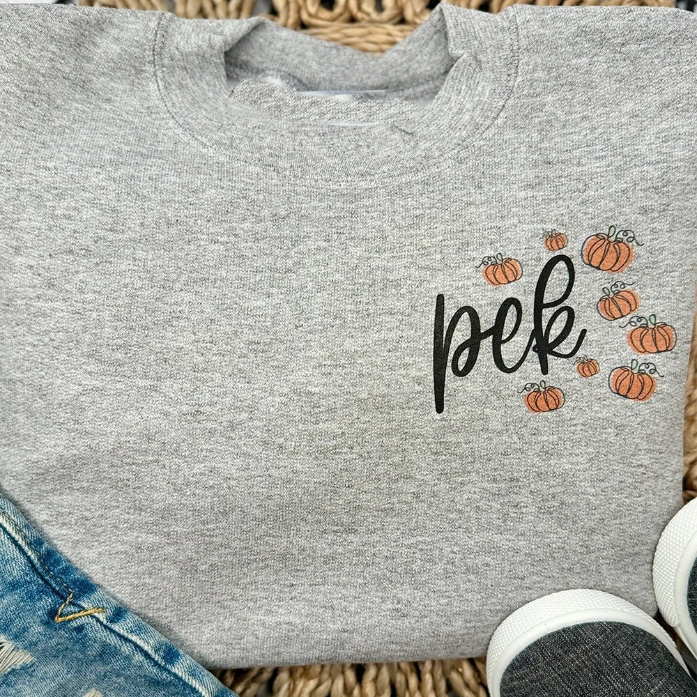 Pumpkin Monogram Sweatshirt - Petite & Sassy Designs