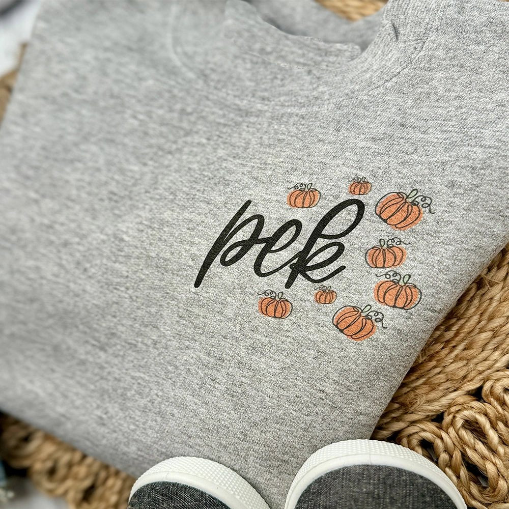 Pumpkin Monogram Sweatshirt - Petite & Sassy Designs