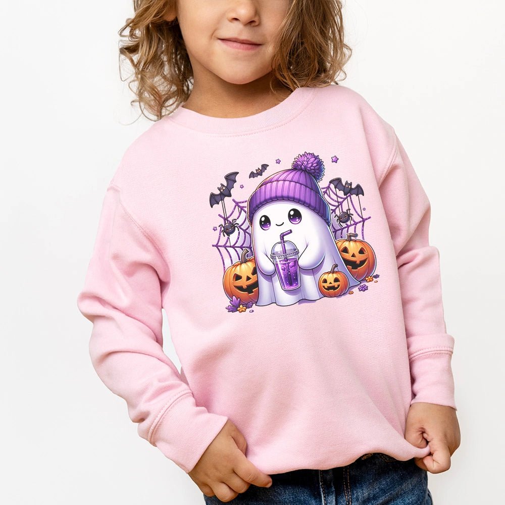 Purple Hat Ghost Sweatshirt - Petite & Sassy Designs