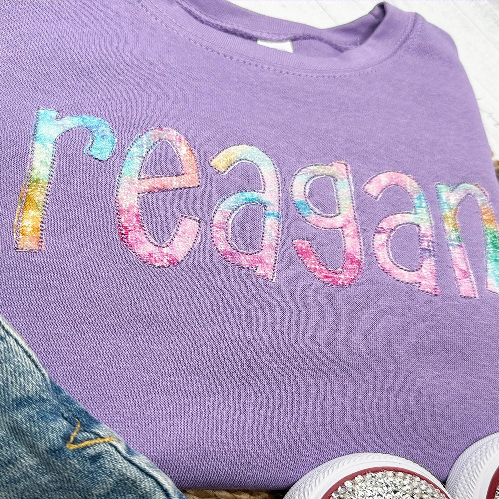 Custom Name Applique Embroidered Sweatshirt - Petite & Sassy Designs