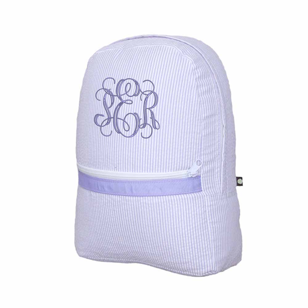 Lilac Seersucker Small Backpack - Petite & Sassy Designs