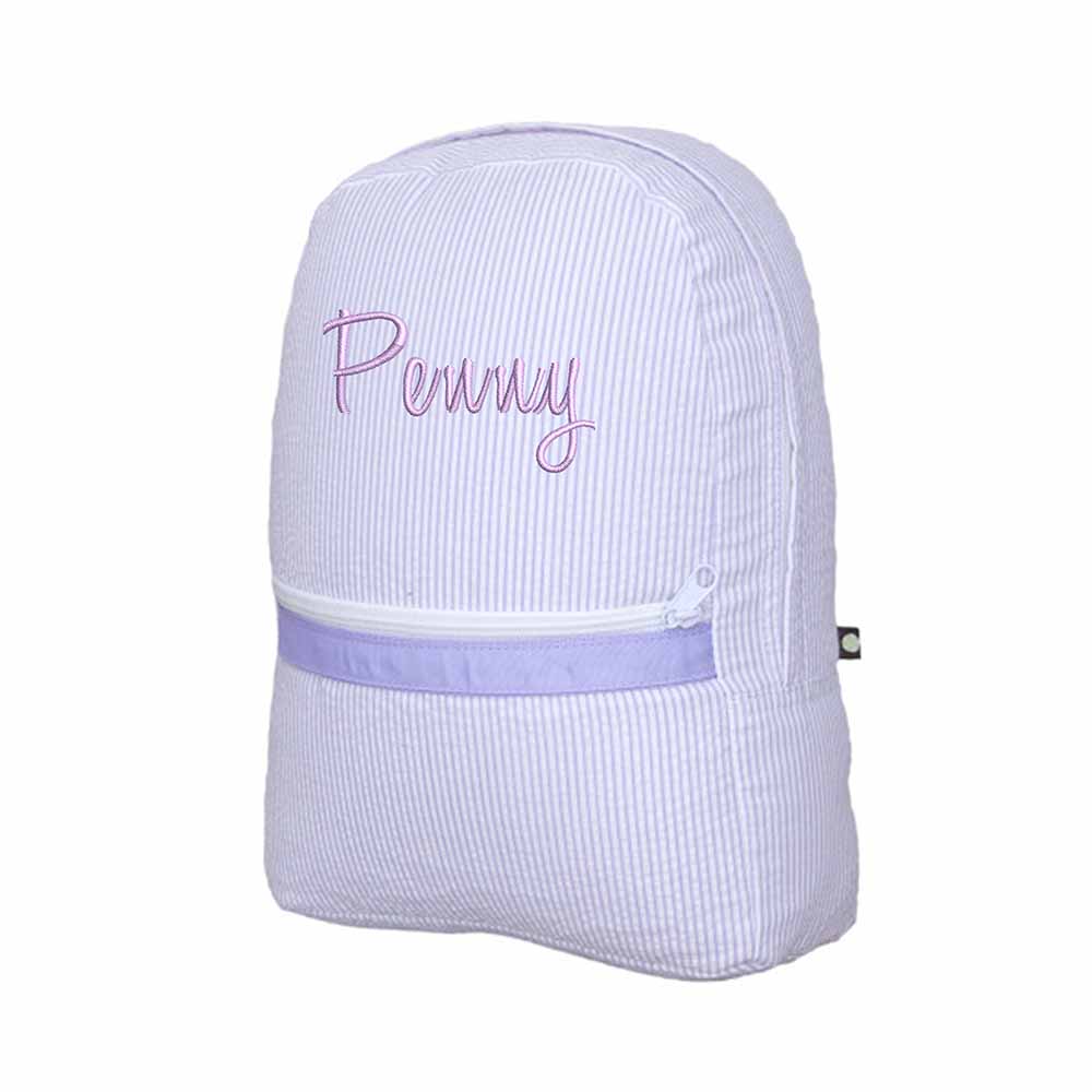 Lilac Seersucker Small Backpack - Petite & Sassy Designs