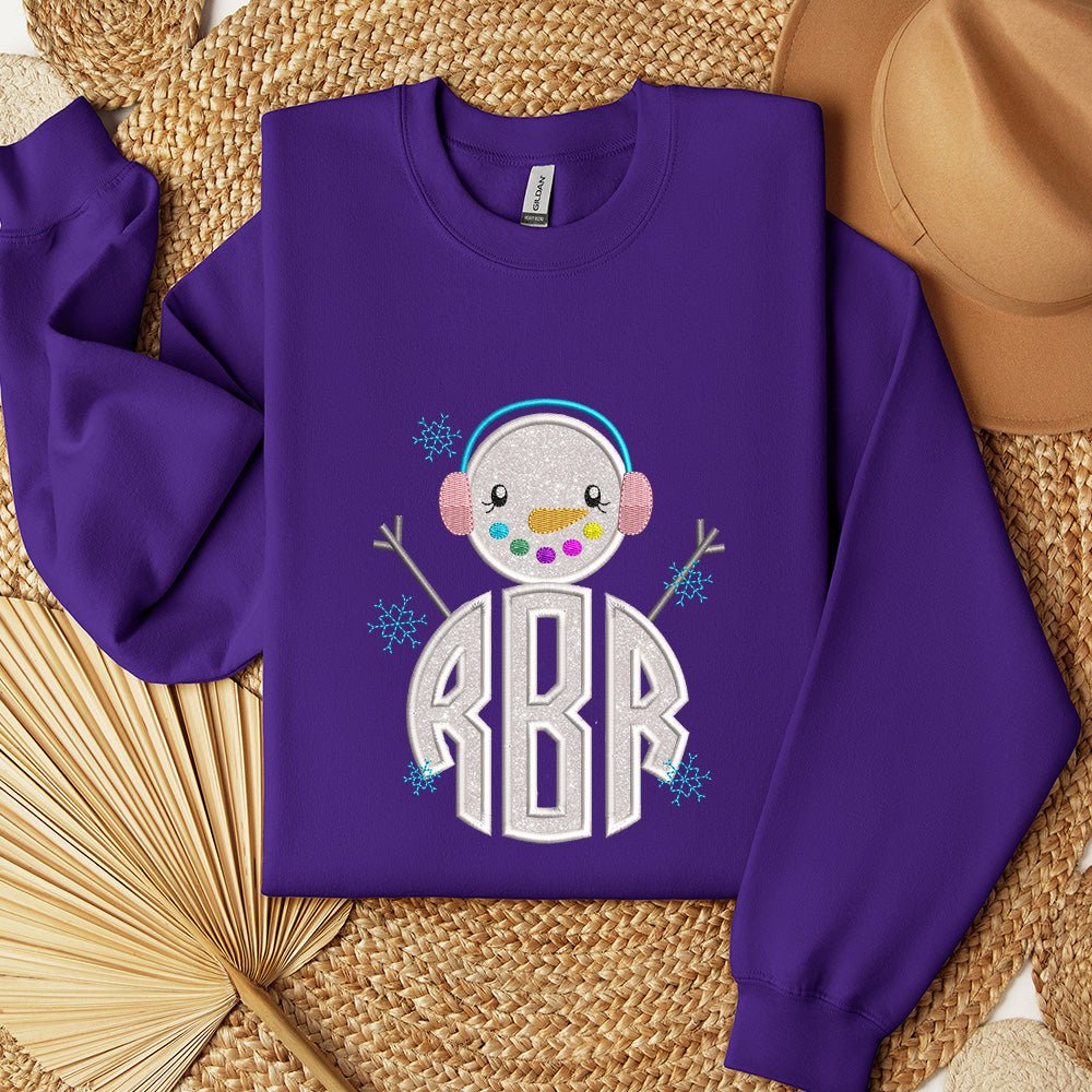 Snowman Monogram Sweatshirt - Petite & Sassy Designs