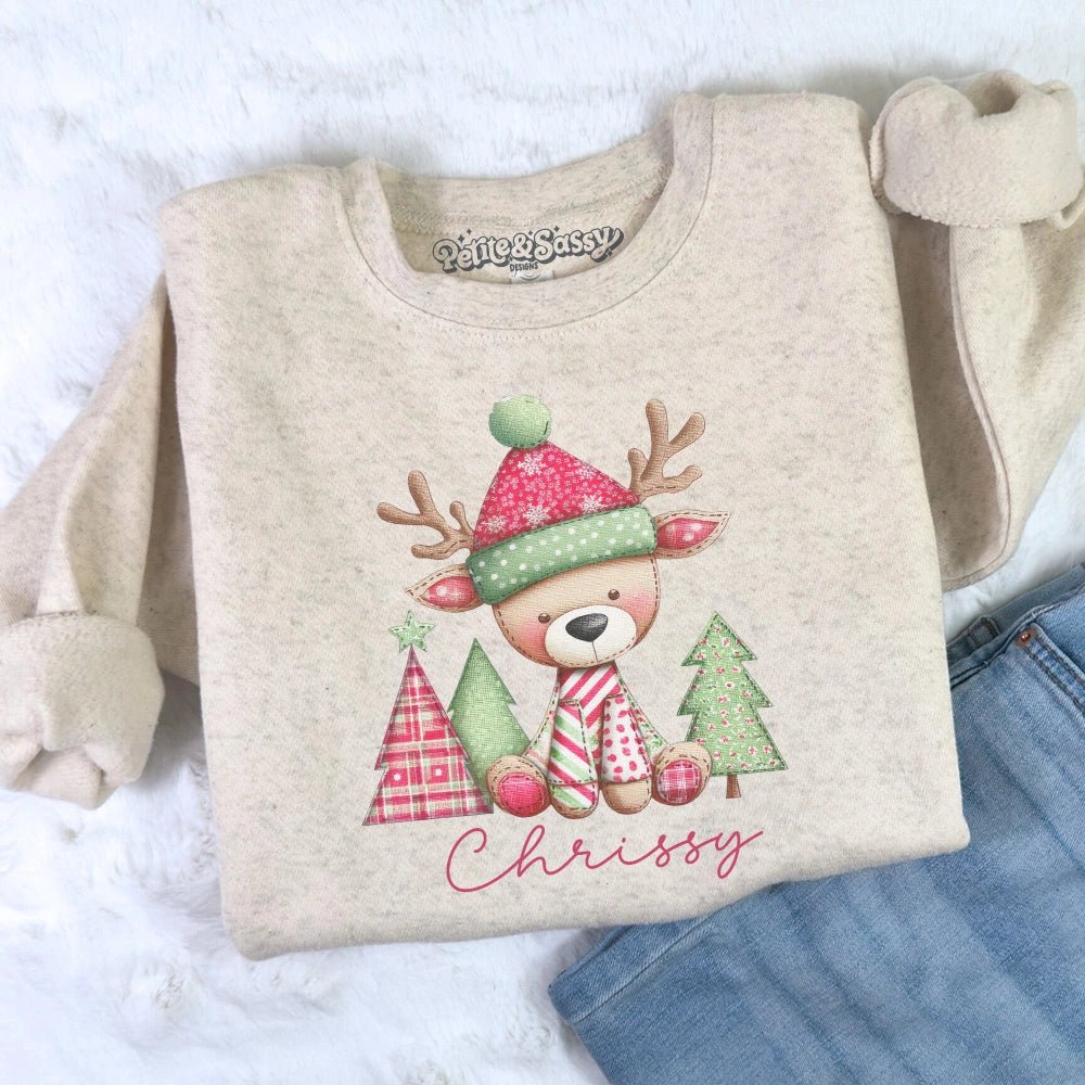 Christmas Reindeer Sweatshirt - Petite & Sassy Designs