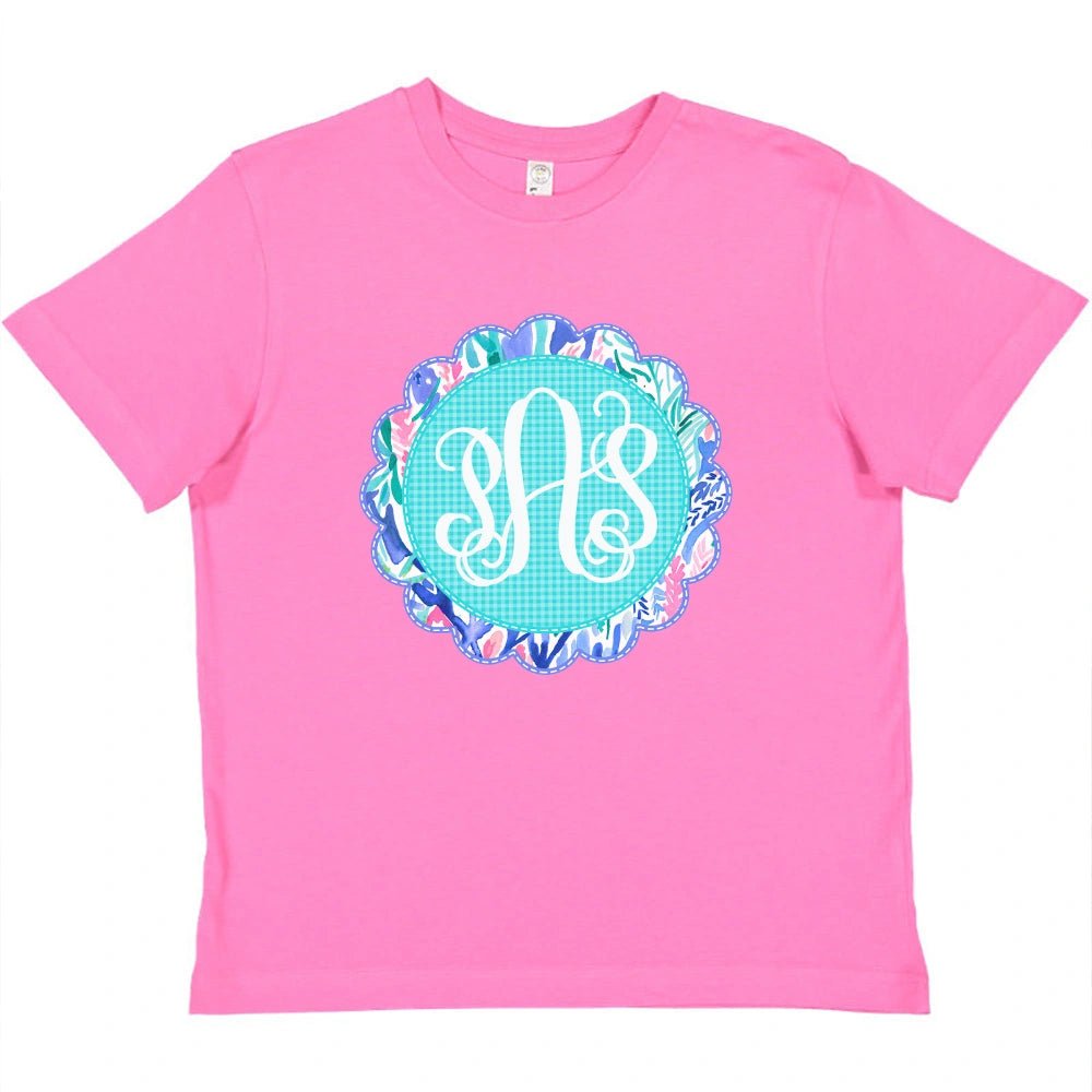 Scallop Monogram Frame T-shirt - Petite & Sassy Designs
