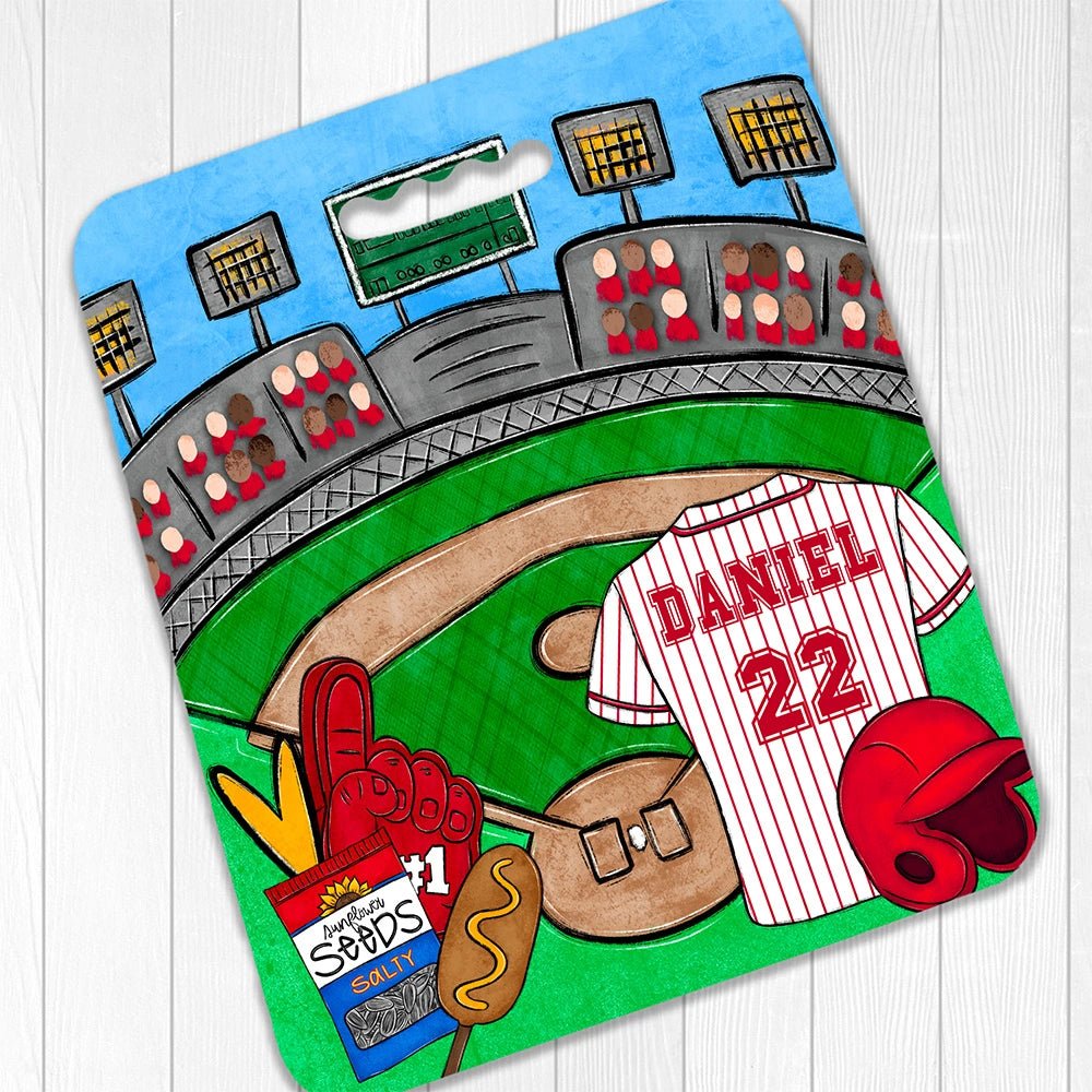 Personalized Baseball Bleacher Seat Cushion - Petite & Sassy Designs