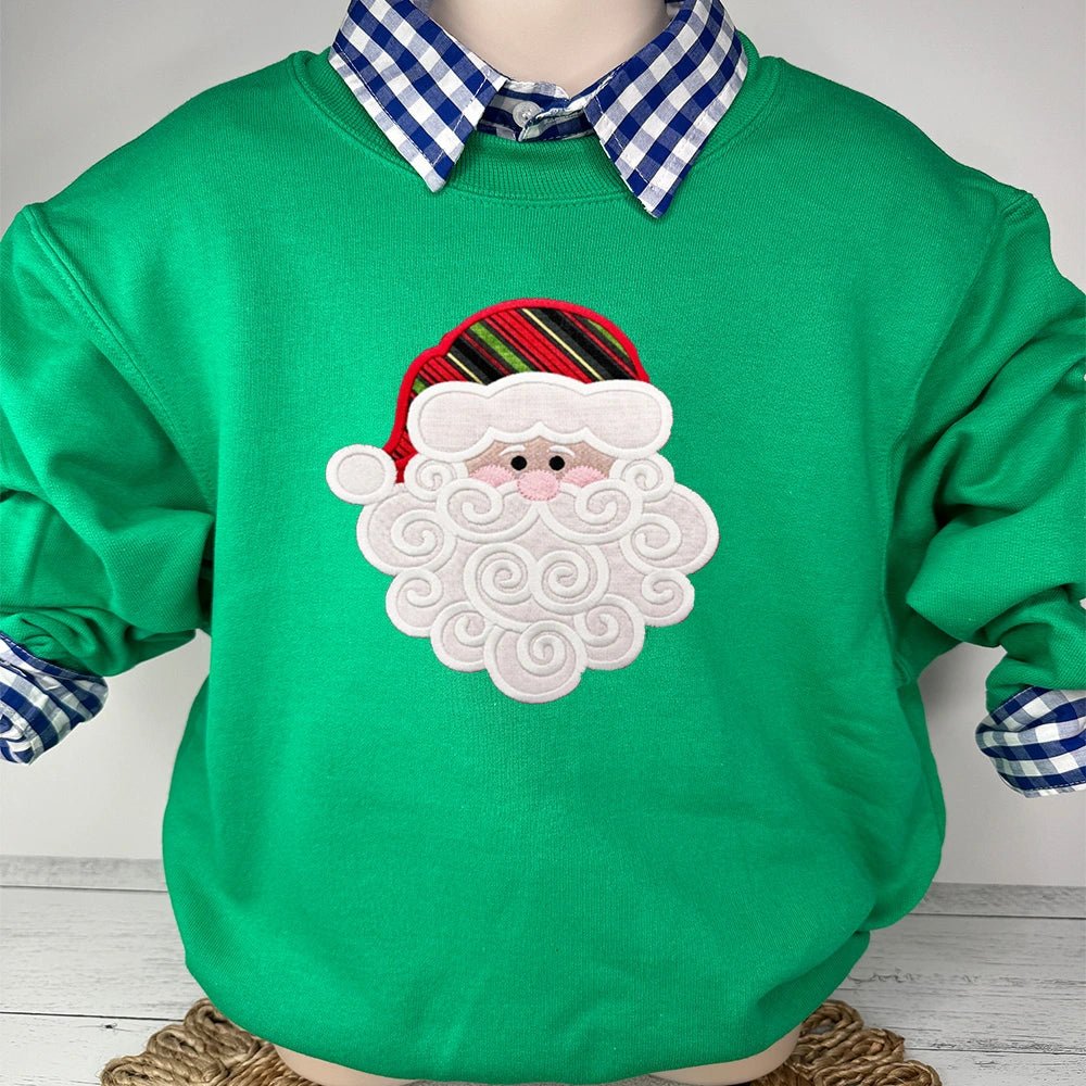 Christmas Applique Santa Green - Petite & Sassy Designs