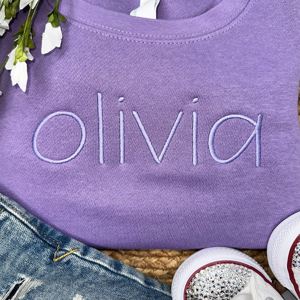 Custom Name Embroidered Sweatshirt - Petite & Sassy Designs