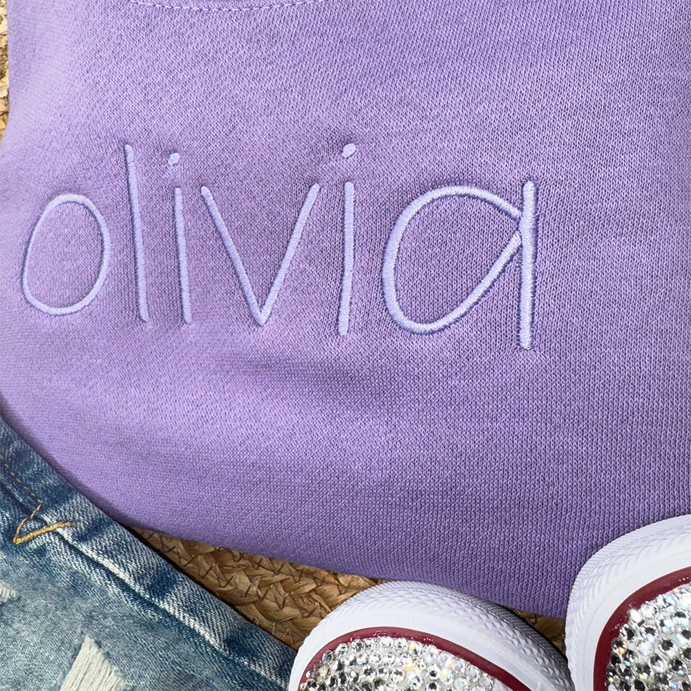Custom Name Embroidered Sweatshirt - Petite & Sassy Designs