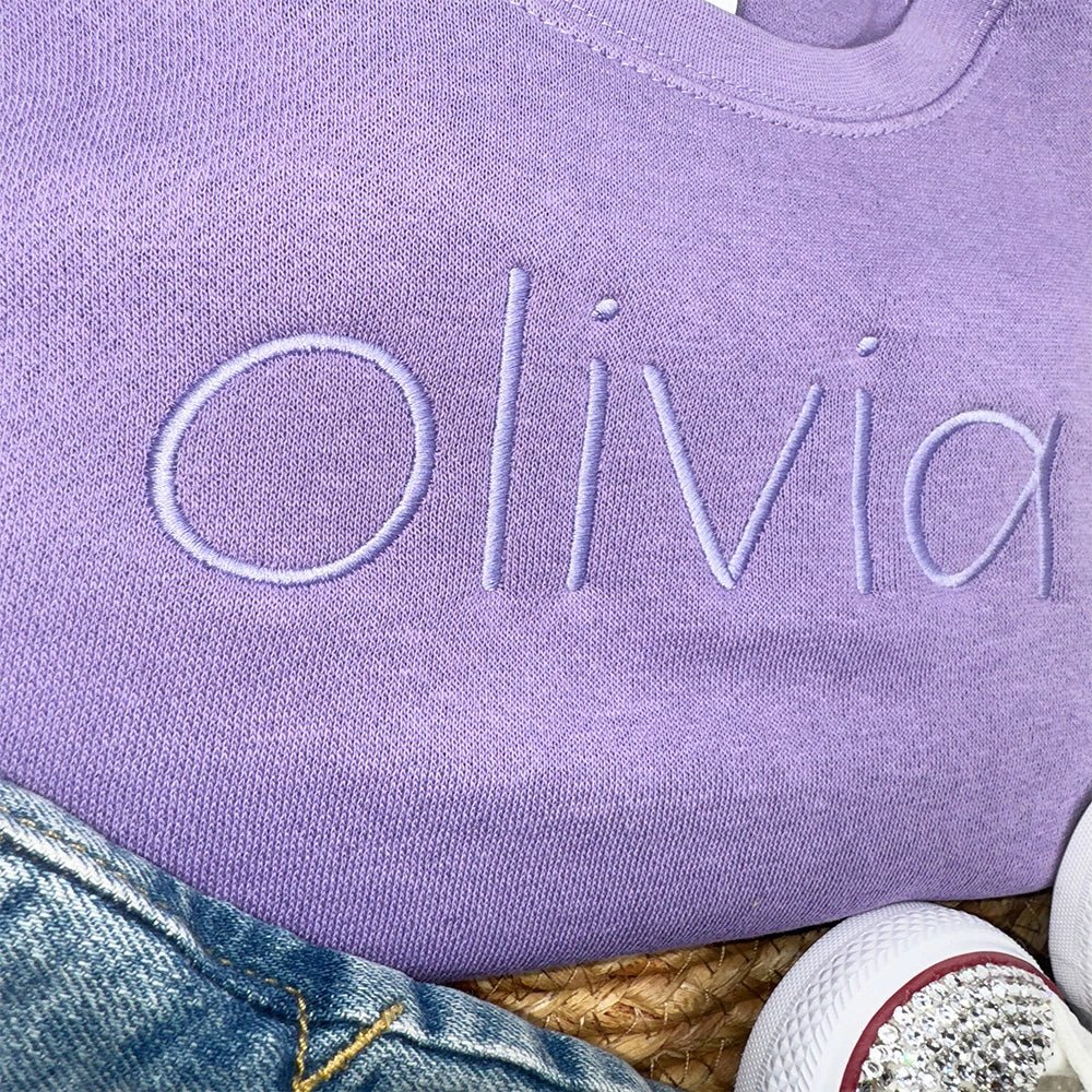 Custom Name Embroidered Sweatshirt - Petite & Sassy Designs