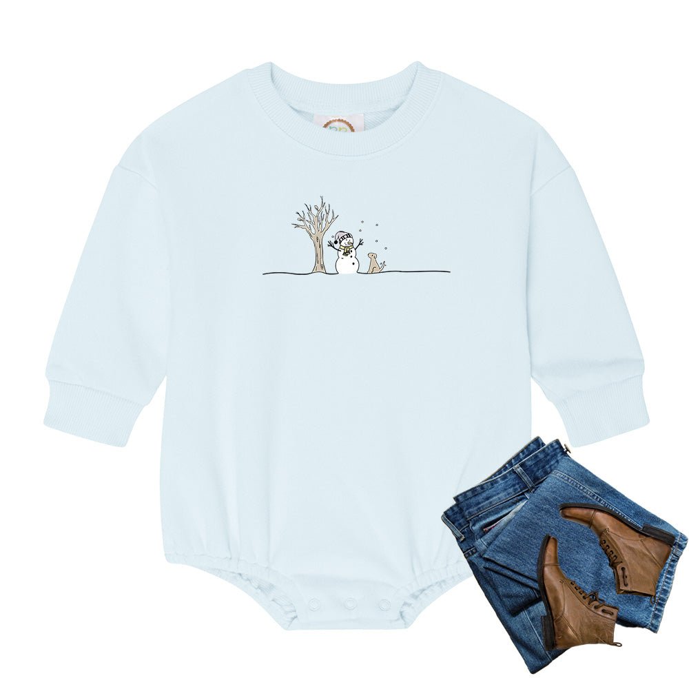 Snowman and Dog Sweatshirt Bubble - Petite & Sassy Designs