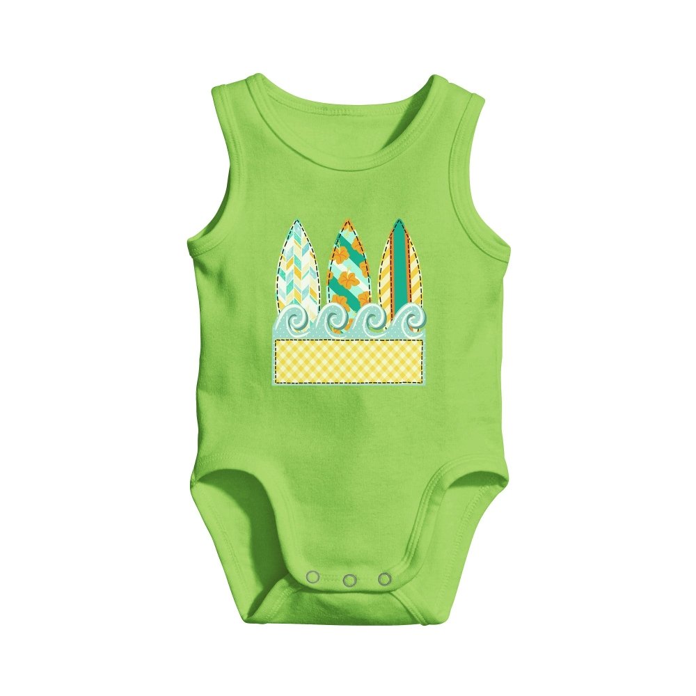 Personalized Surfboard Sleeveless Bodysuit - Petite & Sassy Designs