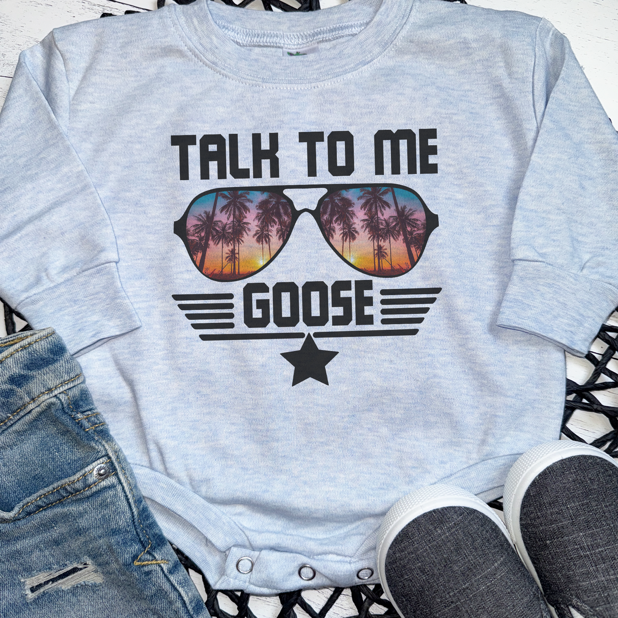 Talk to Me Goose Long Sleeve Baby Bodysuit