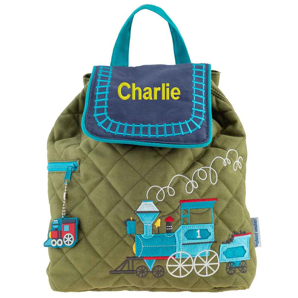 Train Quilted Backpack - Petite & Sassy Designs