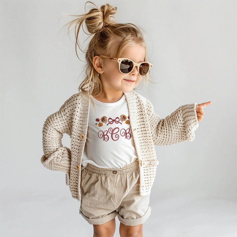 Monogram Turkey Frame Sweatshirt - Petite & Sassy Designs