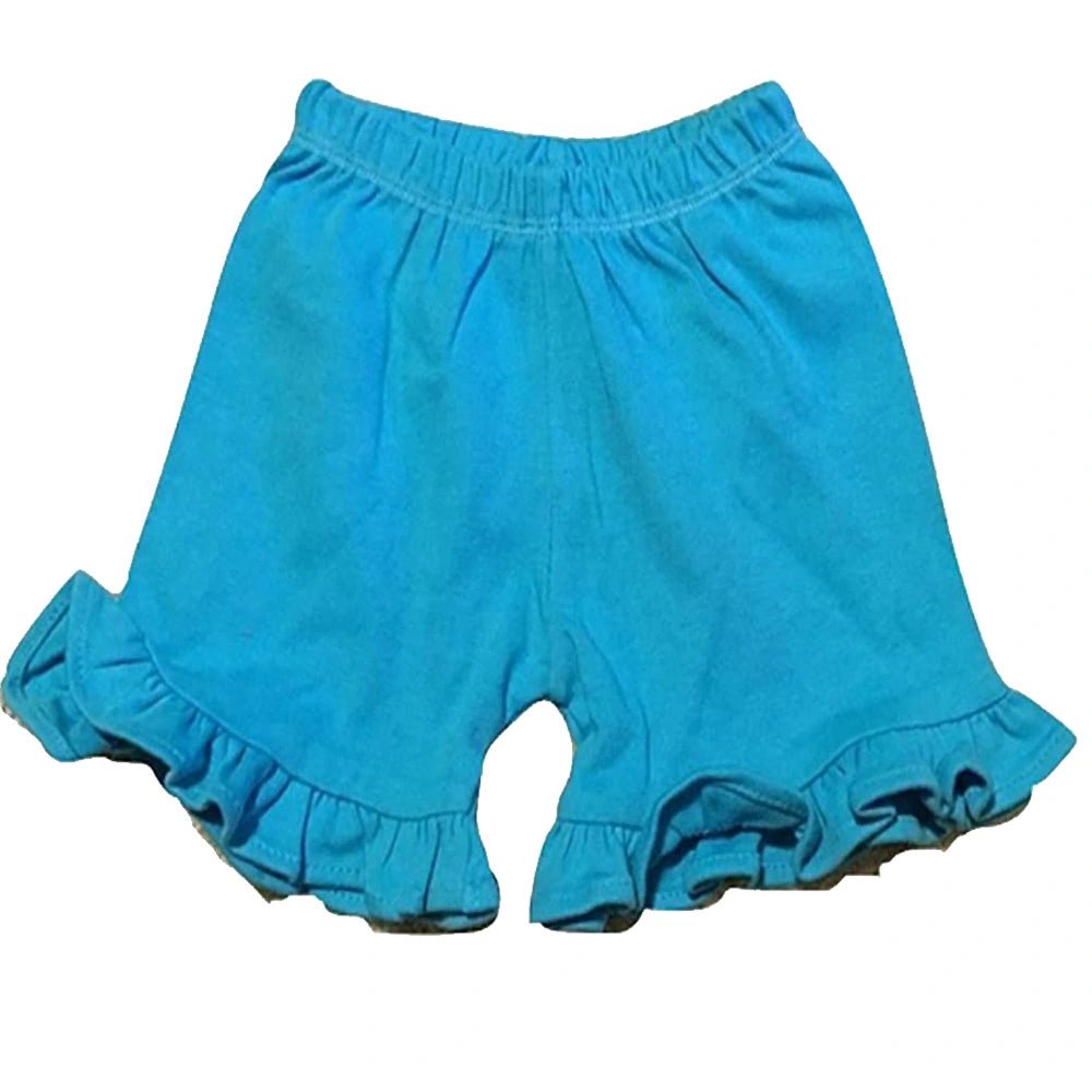 Turquoise Ruffle Hem Shorts - Petite & Sassy Designs