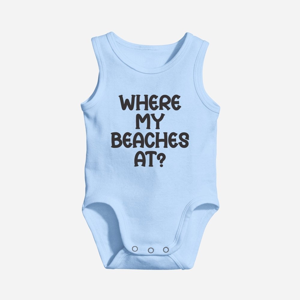 Where My Beaches At? Sleeveless Bodysuit - Petite & Sassy Designs