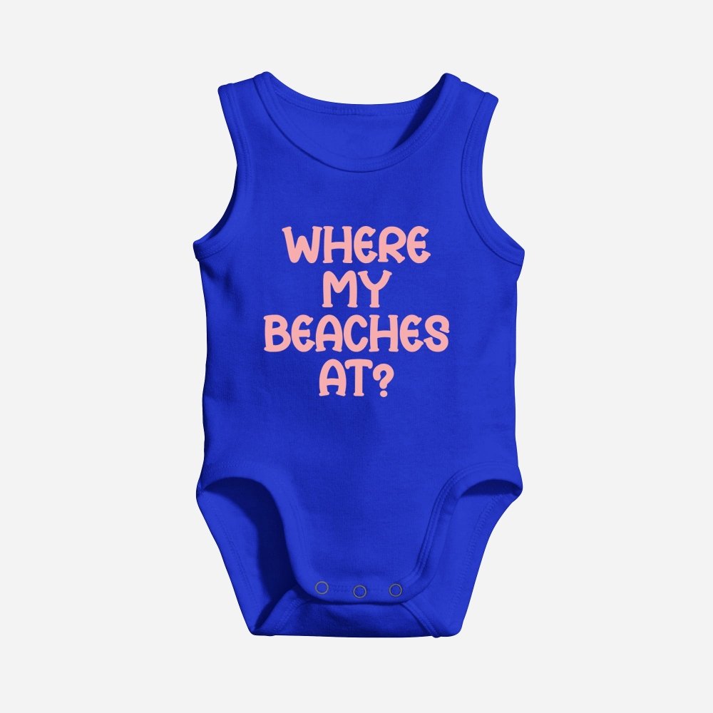 Where My Beaches At? Sleeveless Bodysuit - Petite & Sassy Designs