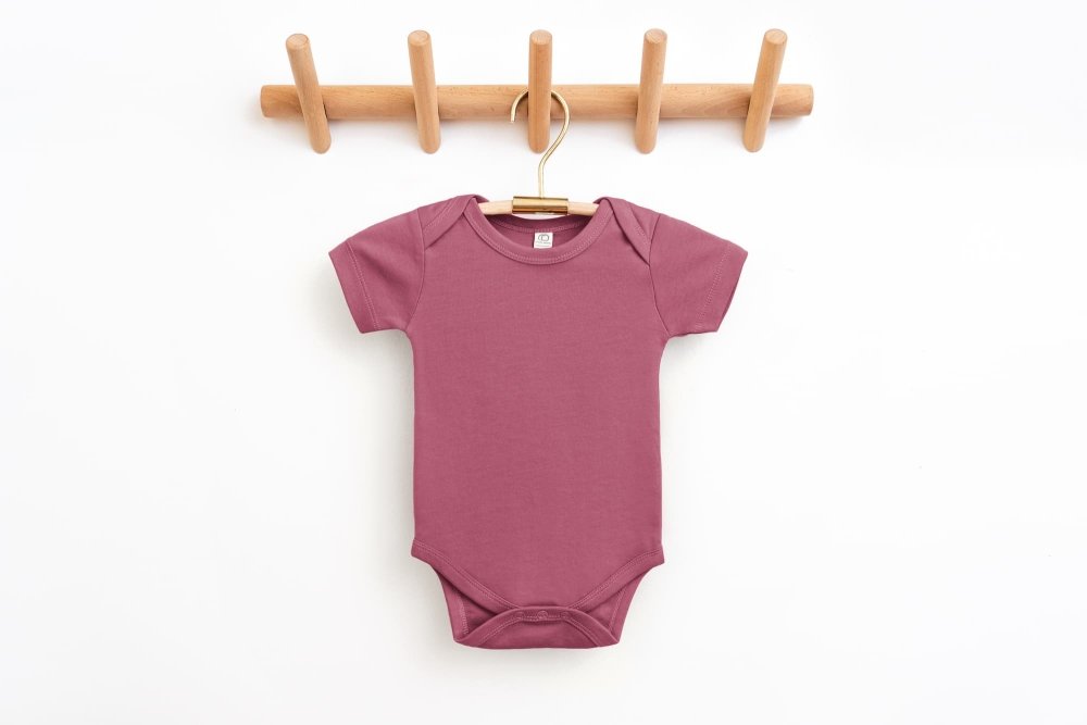 Organic Cotton Infant Bodysuit in Berry - Petite & Sassy Designs