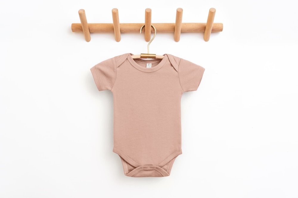 Organic Cotton Infant Bodysuit in Blush - Petite & Sassy Designs