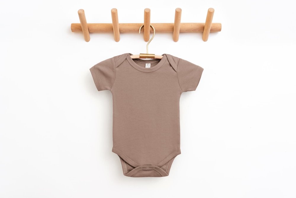 Organic Cotton Infant Bodysuit in Truffle - Petite & Sassy Designs