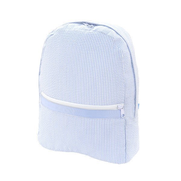 Baby Blue Seersucker Backpack - Petite & Sassy Designs