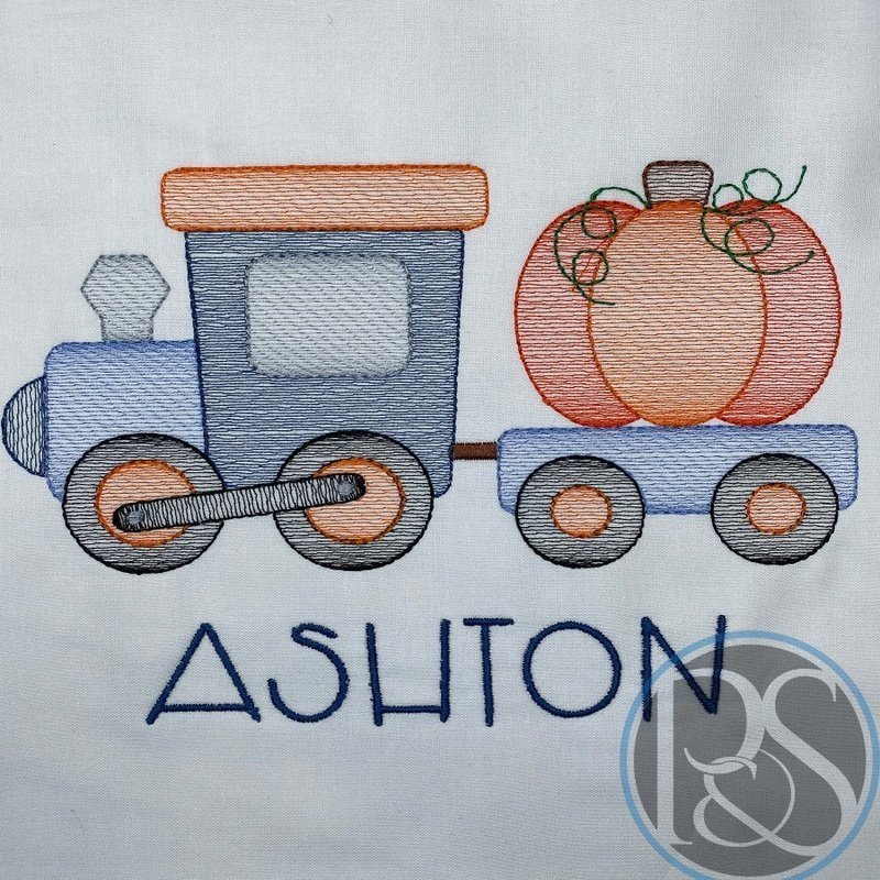 Blue Pumpkin Train Tee - Petite & Sassy Designs