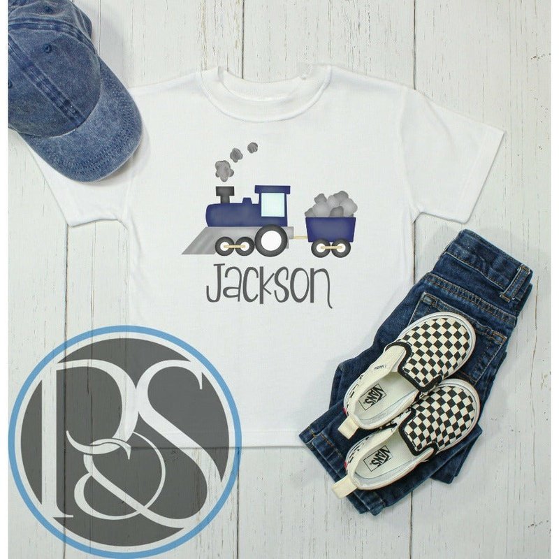 Blue Train Graphic Tee - Petite & Sassy Designs