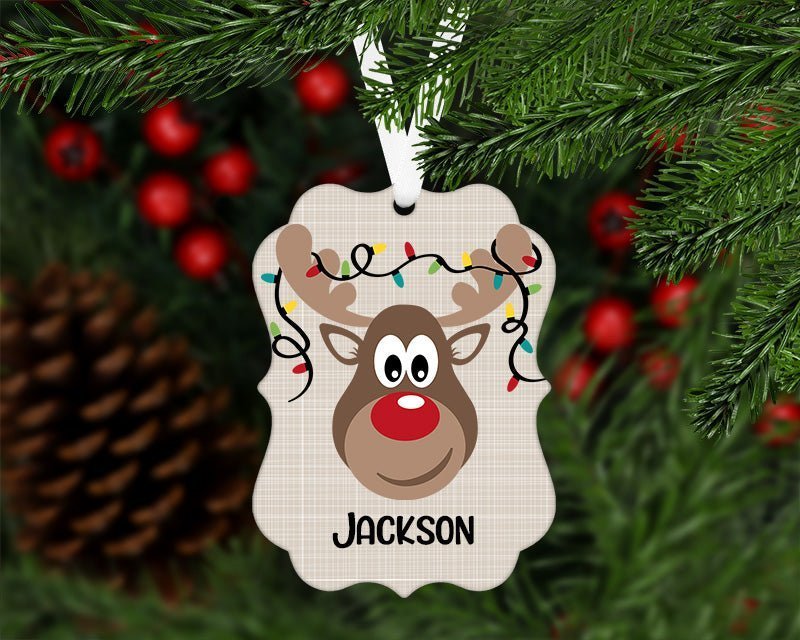 Festive Reindeer Christmas Ornament - Petite & Sassy Designs