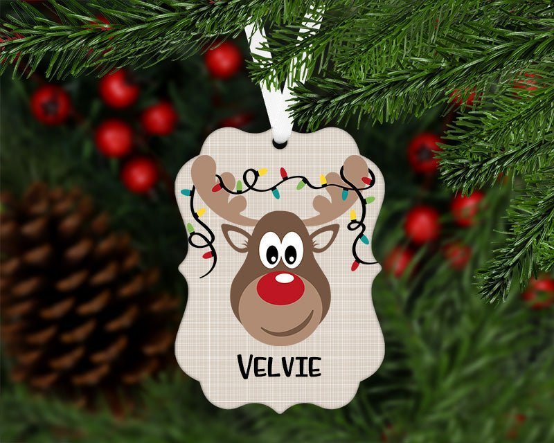 Festive Reindeer Christmas Ornament - Petite & Sassy Designs