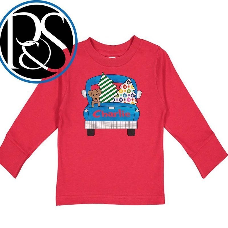 Country Christmas Truck Long Sleeve Top - Petite & Sassy Designs