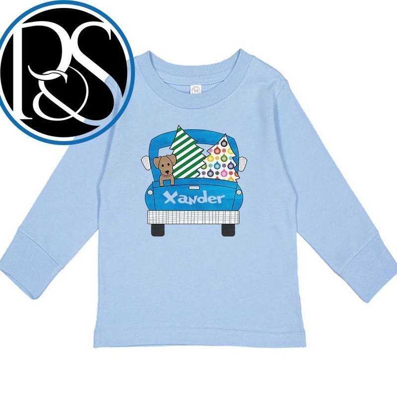 Country Christmas Truck Long Sleeve Top - Petite & Sassy Designs