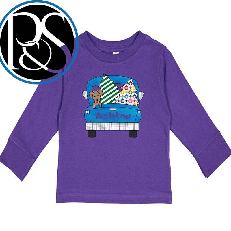 Country Christmas Truck Long Sleeve Top - Petite & Sassy Designs