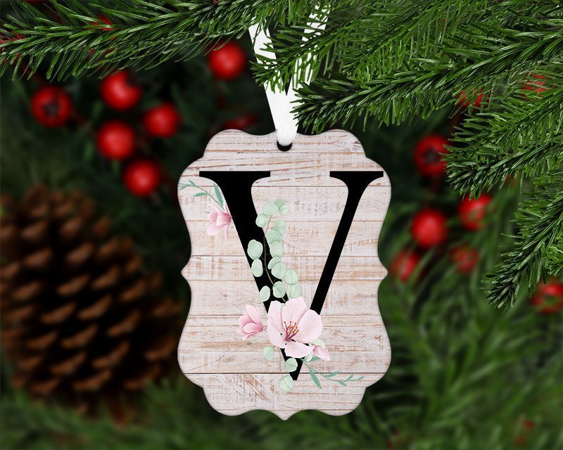 Custom Initial Christmas Ornament - Petite & Sassy Designs