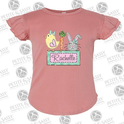 Easter Trio Flutter Sleeve T-shirt - Petite & Sassy Designs