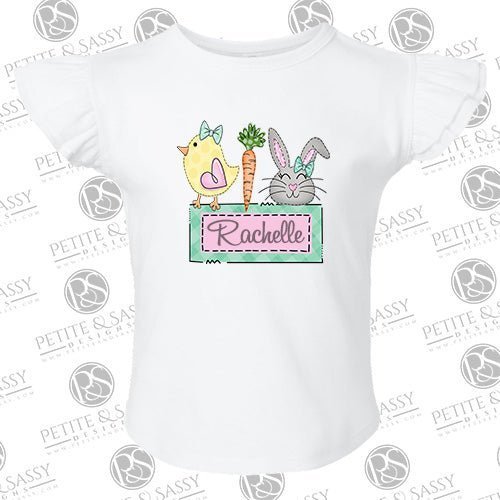 Easter Trio Flutter Sleeve T-shirt - Petite & Sassy Designs