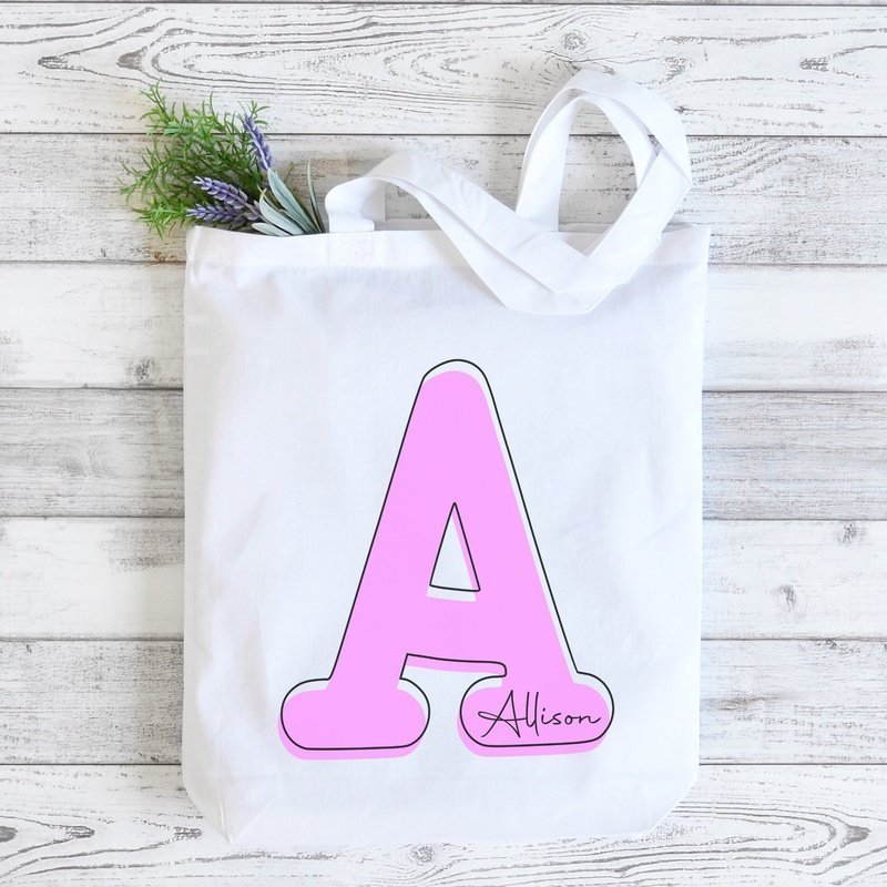 Everyday Tote Personalized with Initial and Name - Petite & Sassy Designs