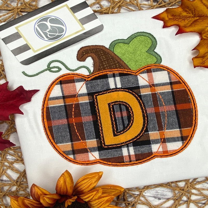 Fall Plaid Pumpkin Applique Shirt - Petite & Sassy Designs