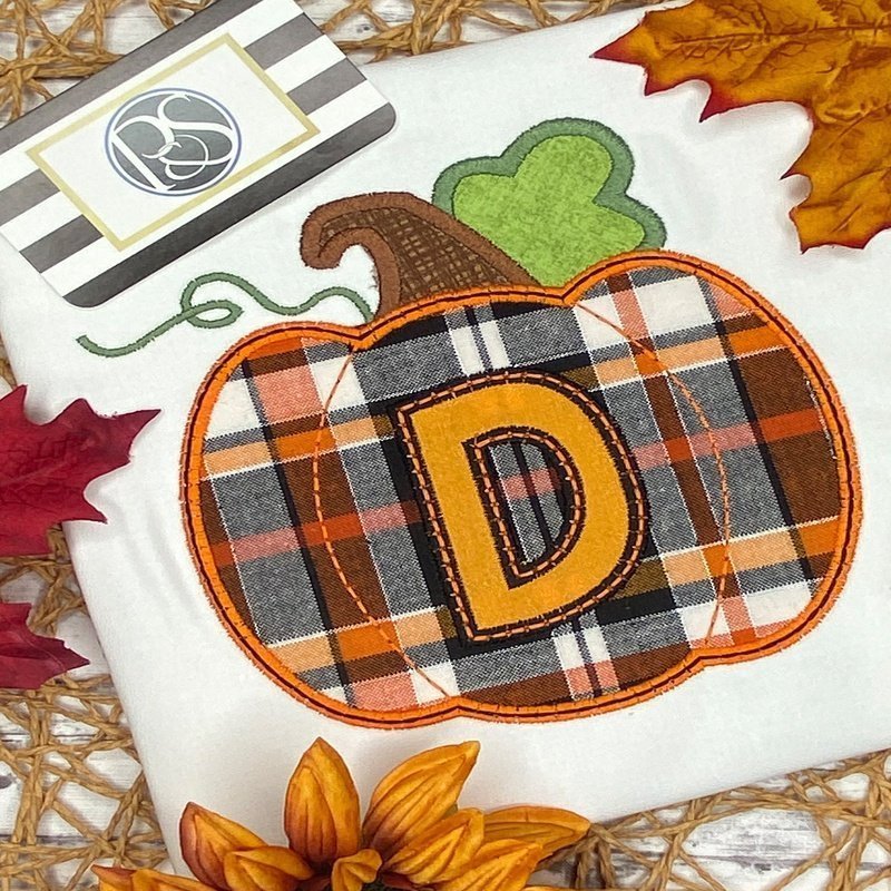 Fall Plaid Pumpkin Applique Shirt - Petite & Sassy Designs