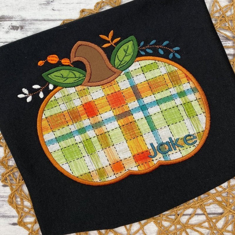 Fall Plaid Pumpkin Applique Shirt - Petite & Sassy Designs