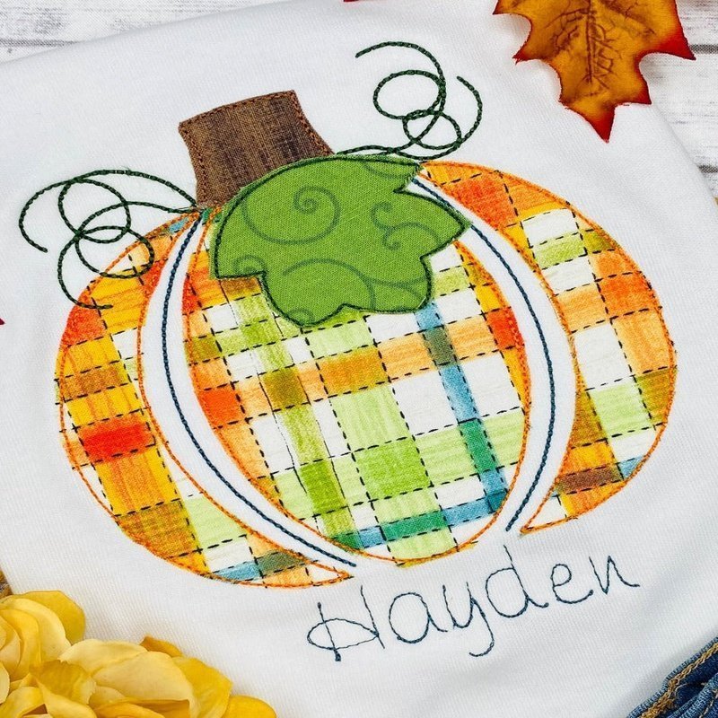 Fall Plaid Pumpkin Shirt - Petite & Sassy Designs