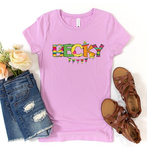 Custom Fiesta Name T-shirt - Petite & Sassy Designs