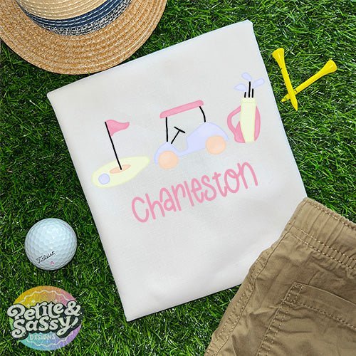 Watercolor Golf Personalized T-shirt - Petite & Sassy Designs