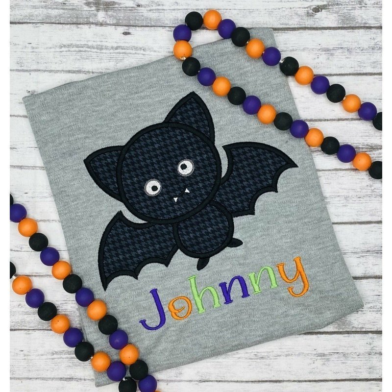 Halloween Goofy Bat Applique Unisex Shirt - Petite & Sassy Designs