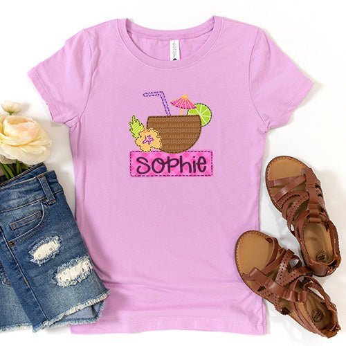 Personalized Summer Coconut Drink - Petite & Sassy Designs