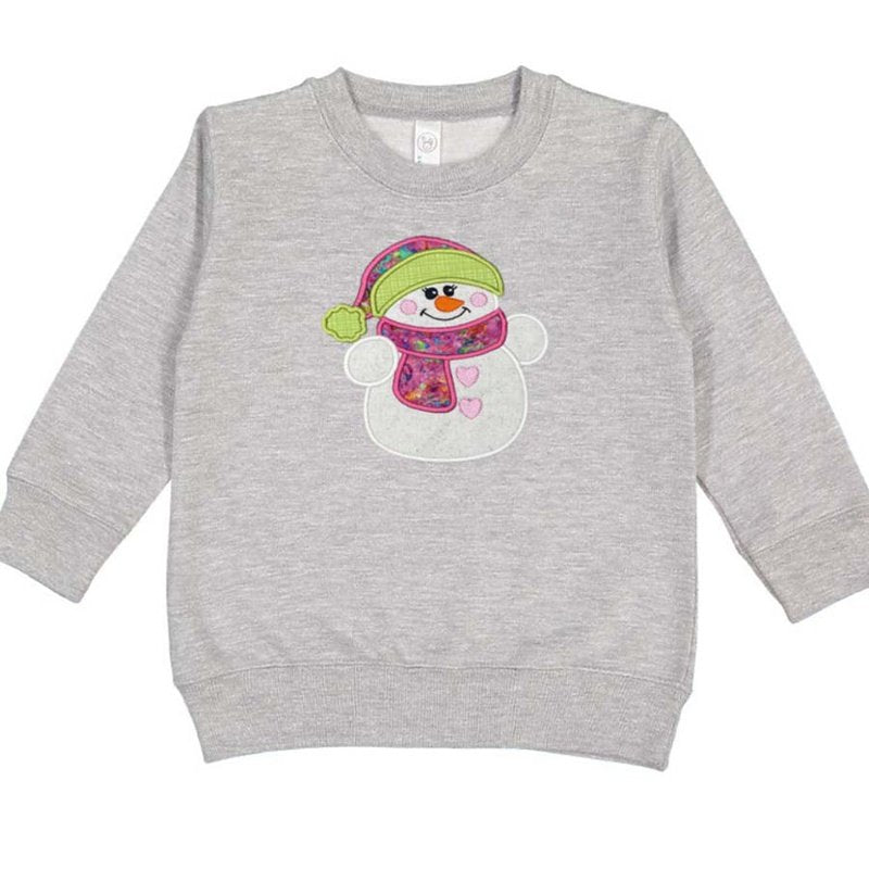 Little Snowman Girl Applique Sweatshirt - Petite & Sassy Designs
