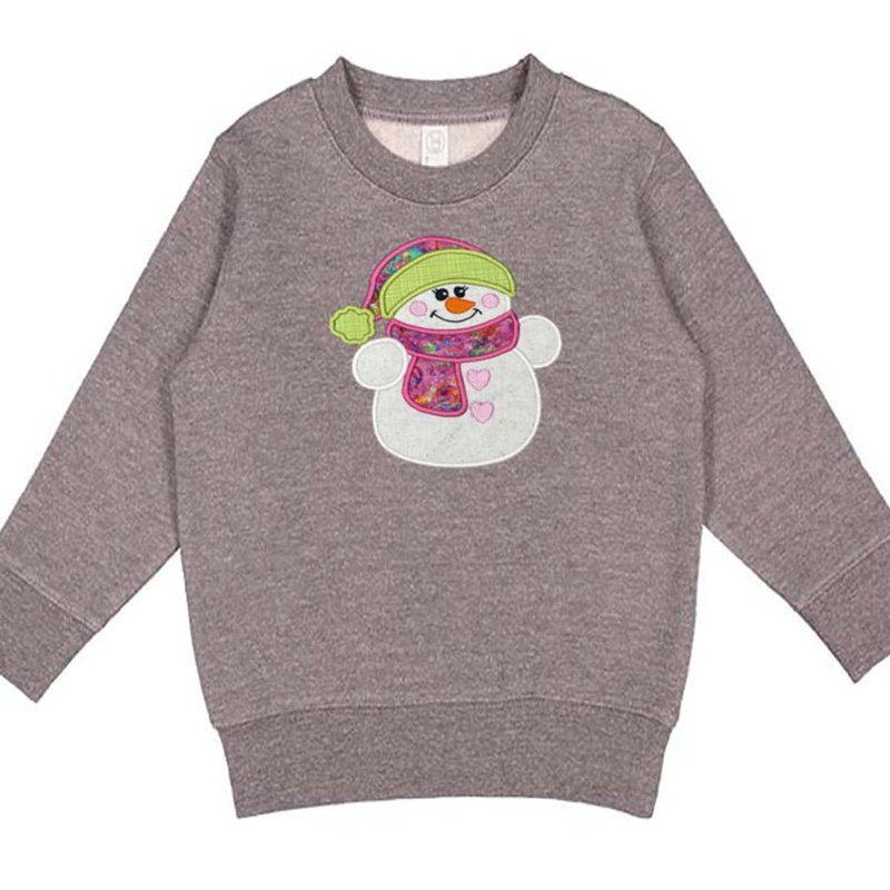 Little Snowman Girl Applique Sweatshirt - Petite & Sassy Designs