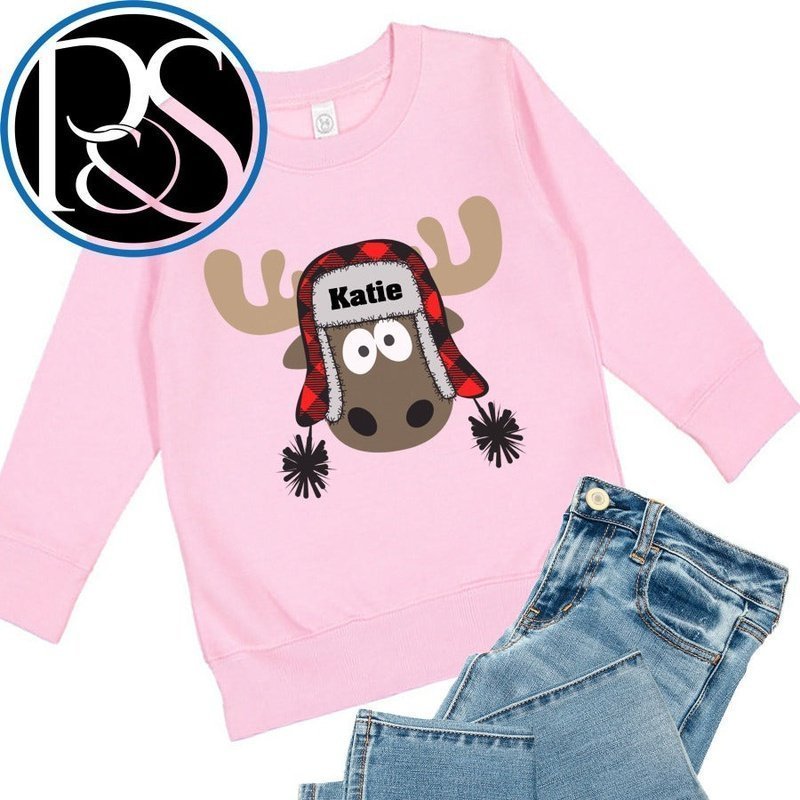 Moose Bomber Hat Sweatshirt - Petite & Sassy Designs
